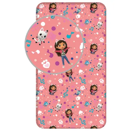 Gabby's Dollhouse Music Cearșaf cu elastic 90x200 cm poza produsului