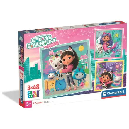 Gabbys Dollhouse puzzle 3x48 piese poza produsului