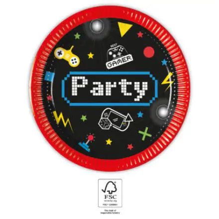 Gaming Party Farfurii din hartie 8 bucati 20 cm FSC poza produsului