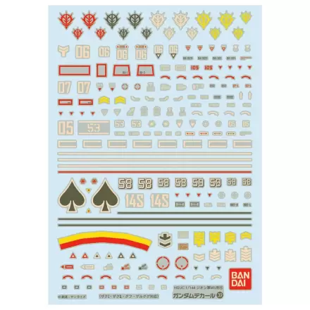 Decaluri cu apa pentru Gundam Decal 39 HGUC Zeon 4 pachet de accesorii pentru kit de modelism poza produsului