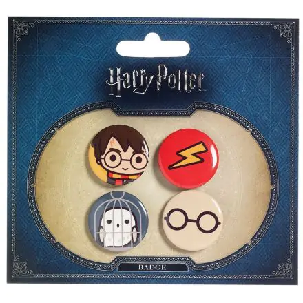 Harry Potter Cutie Insigne tip buton 4-Pack Harry Potter & Hedwig poza produsului