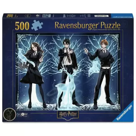 Harry Potter Glow-in-the-Dark Puzzle Jigsaw Patronus luminos (500 piese) poza produsului