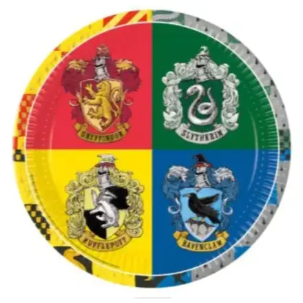 Harry Potter Hogwarts Houses farfurii de hârtie 8 buc 23 cm FSC poza produsului