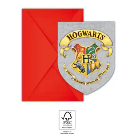Harry Potter Hogwarts Houses Party Invitation 6 bucati FSC poza produsului