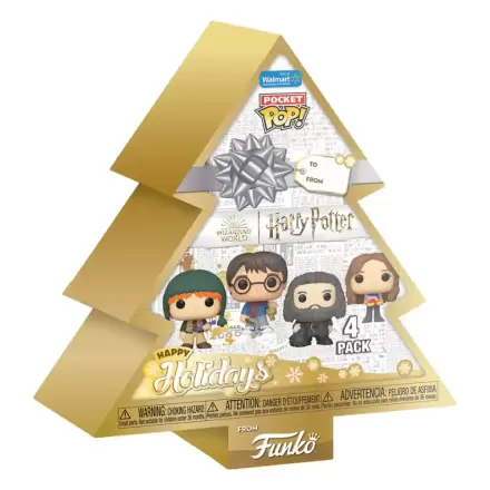 Harry Potter Sărbători 2024 Brelocuri Pocket Funko POP! Vinyl set de 4 Bucăți Cutie Sărbători pentru Brad 4 cm termékfotója