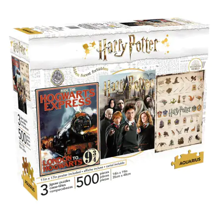 Harry Potter Jigsaw Puzzle Poster de Film Set de 3 (500 piese) termékfotója