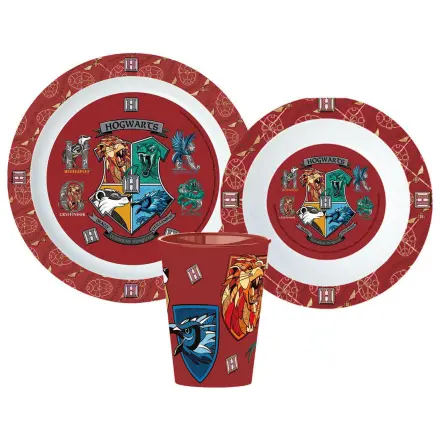 Harry Potter School Shields Set tacamuri, Set micro plastic, cu pahar de 260 ml poza produsului