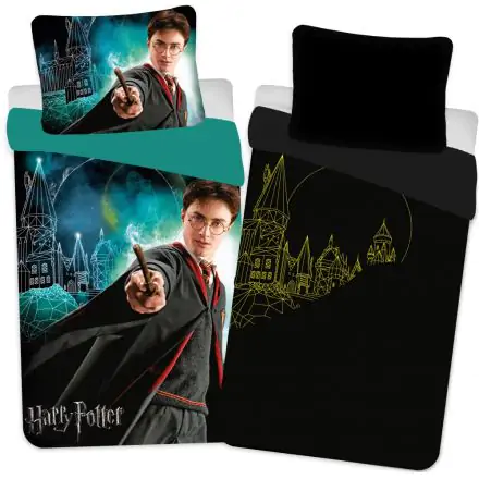 Harry Potter Glow in the Dark Husa de plapuma Castle 140x200cm, 70x90 cm poza produsului