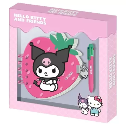Hello Kitty and Friends Kuromi Jurnal cu căpșuni și pix poza produsului