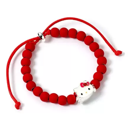 Brățară Hello Kitty mărgele roșii cu charm Hello Kitty 21 cm poza produsului