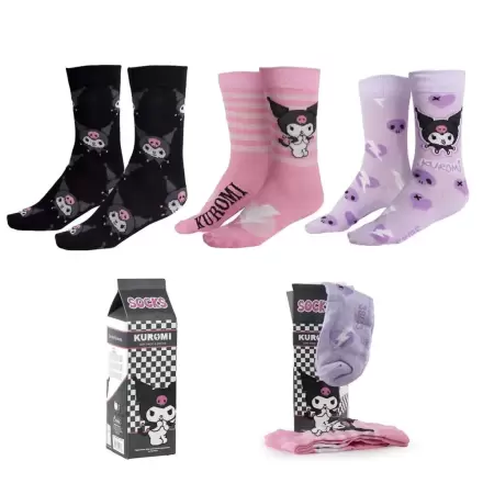 Hello Kitty Kuromi pack 3 perechi șosete adult poza produsului