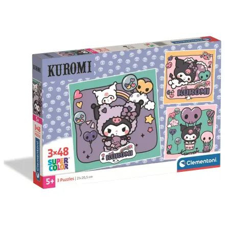 Hello Kitty Kuromi puzzle 3x48 piese poza produsului