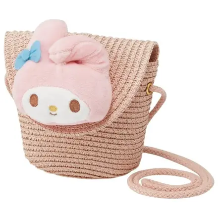 Hello Kitty My Melody geanta crossbody din paie 13.8x14cm poza produsului