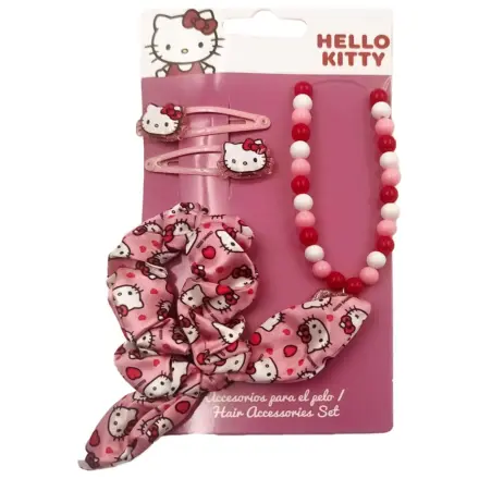 Hello Kitty Set colier roz si accesorii de par poza produsului