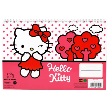 Hello Kitty Sweetheart A4 Spiral Sketchbook, 30 coli poza produsului