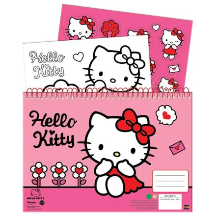 Hello Kitty Sweetheart A4 Spiral Sketchbook 40 file cu stickere poza produsului