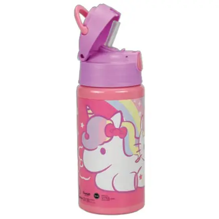 Hello Kitty Unicorn Sticla de apa din aluminiu cu pai si carlig 500 ml poza produsului