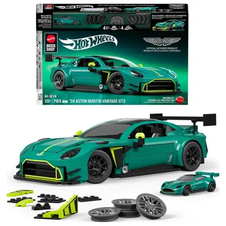 Hot Wheels Elite Mattel Brick Shop Set de construcție 1/16 '24 Aston Martin Vantage GT3 poza produsului