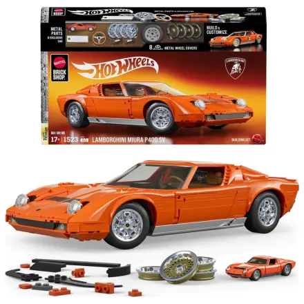 Hot Wheels Premium Mattel Brick Shop Building Set 1/12 Lamborghini Miura P400 SV poza produsului