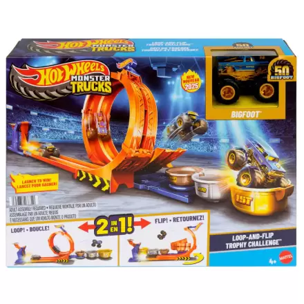 Hot Wheels Monster Trucks Loop and Flip Trophy Challenge Set de Joacă termékfotója