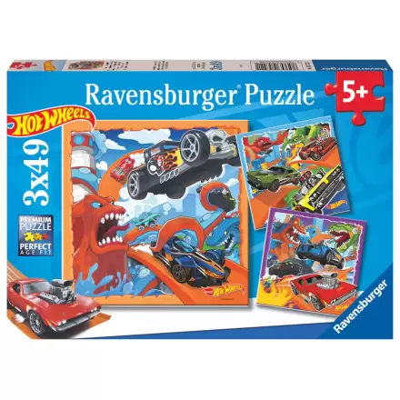 Hot Wheels puzzle 3x39 buc poza produsului