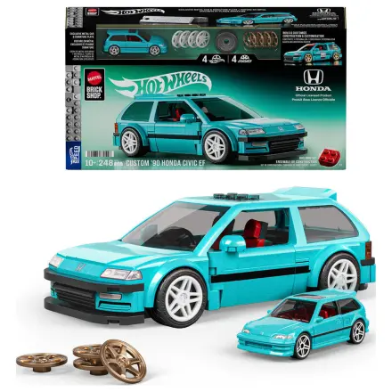 Hot Wheels Speed Series Mattel Brick Shop Set de constructie 1/32 Custom ’90 Honda Civic EF poza produsului