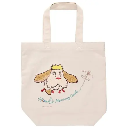Geanta tote din panza cu broderie Howl's Moving Castle Flying Heen poza produsului