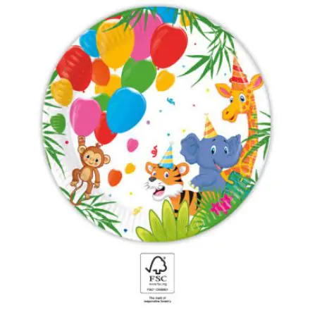 Jungle Balloons, Jungle Paper Plates 8 bucăți 20 cm FSC poza produsului