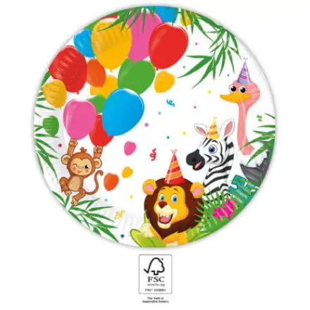 Jungle Balloons, Farfurii din hartie Jungle 8 bucati 23 cm FSC poza produsului
