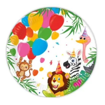 Jungle Balloons, Farfurii din hartie Jungle 8 bucati 23 cm FSC poza produsului