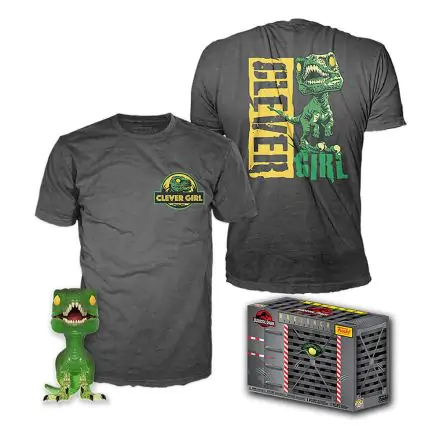 Jurassic Park POP! & Tee Box Figurina Clever Raptor & cutie tricou termékfotója