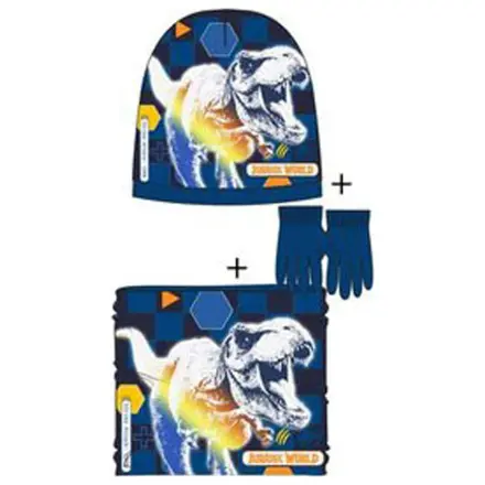 Jurassic World Attack Set Căciulă, Snood și Mănuși pentru Copii, Albastru Închis 54 cm poza produsului