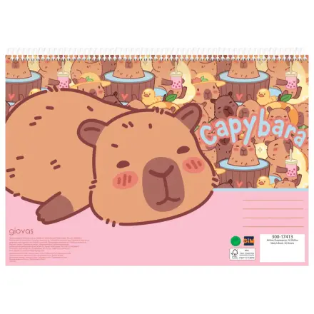 Capybara Happy Life A/4 Spiral Sketchbook, 30 de coli poza produsului