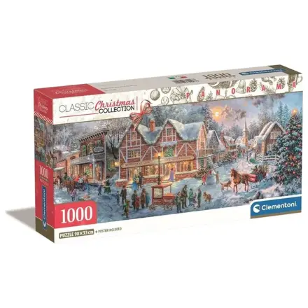 Christmas Village Getting Ready puzzle panoramic de 1000 de piese Clementoni poza produsului