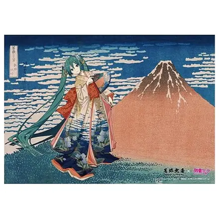 Katsushika Hokusai x Hatsune Miku Panou Acrilic Thirty-six Views of Mount Fuji Fine Wind, Clear Morning 30 cm poza produsului