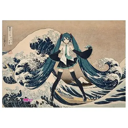 Katsushika Hokusai x Hatsune Miku Panou Acrilic Thirty-six Views of Mount Fuji The Great Wave off Kanagawa 30 cm poza produsului