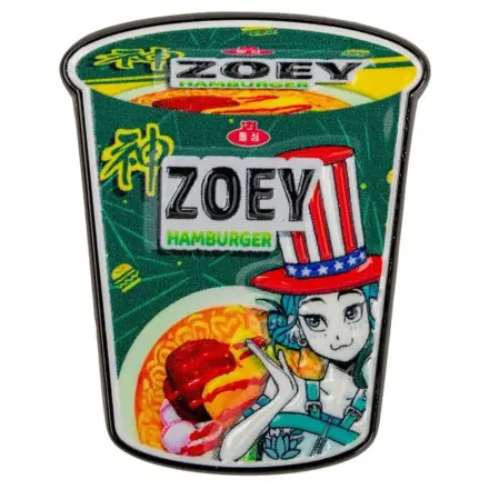 KPop Demon Hunters Pin Zoey Hamburger Noodles poza produsului
