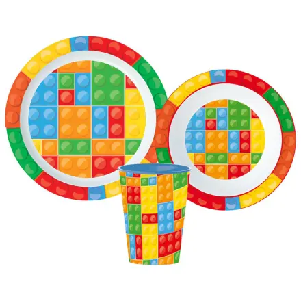 Lego Pattern Bricks Set de vase de cina, micro plastic set poza produsului