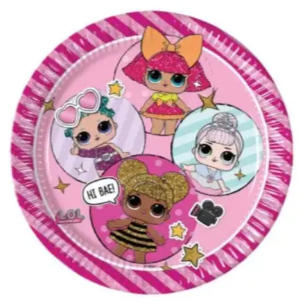 Farfurii de hârtie LOL Surprise Glitterati, pachet de 8 bucăți, 23 cm, FSC poza produsului