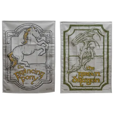 Lord of the Rings prosop de bucatarie 2-bucati Green Dragon & Prancing Pony 69 cm poza produsului