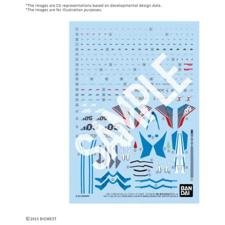 Macross HG 1/100 VF-31J Siegfried Hayate Use Water Decal -Kit de model poza produsului