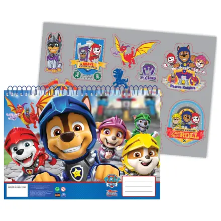 PAW Patrol Knights Bloc de schițe spiralat A/4 cu 40 de coli și autocolante poza produsului