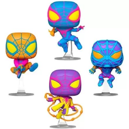 Marvel Funko POP! TV Figurina de vinil 4-Pack Miles Morales (BLKLT) 9 cm poza produsului