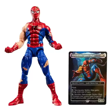 Marvel Legends Magic: The Gathering Figurina de actiune Battle-Damaged Spider-Man (plus Exclusive Foil Card) 15 cm poza produsului