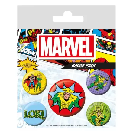 Marvel Pin-Back Buttons Set de 5 Loki Comic termékfotója