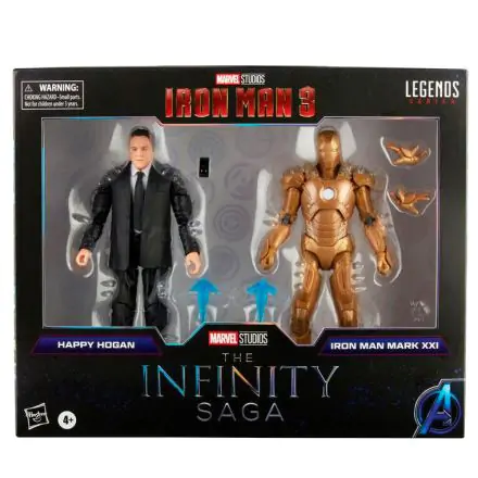 Set de 2 figurine de acțiune Marvel Legends Saga Infinitului 2021 Happy Hogan & Iron Man (Iron Man 3) 15 cm termékfotója