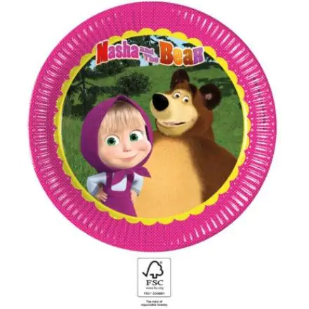 Masha and the Bear Farfurii de hartie 8 bucati 23 cm FSC poza produsului