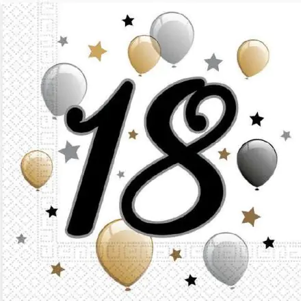 Milestone, Happy Birthday 18 Servetele, 20-bucati 33x33 cm poza produsului