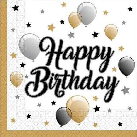 Milestone, Happy Birthday șervețele, 20 bucăți 33x33 cm poza produsului