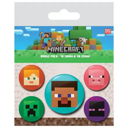 Minecraft set de 5 insigne poza produsului